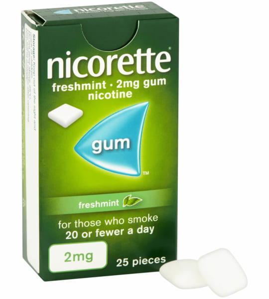 Kẹo cao su Nicorette 2mg-cai thuốc lá 25 viên