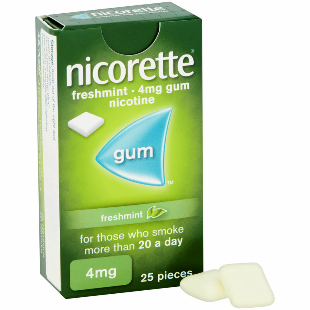 Kẹo cai thuốc lá Nicorette 4mg hộp 25 viên