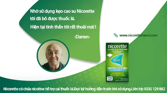 Cai thuốc lá thành công nhờ kẹo Nicorette Gum