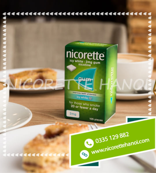 Kẹo gum Nicorette 2mg-cai thuốc lá 105 viên