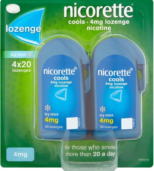 Nicorette Cools Lozenges 4mg-80 pieces-kẹo ngậm cai thuốc lá