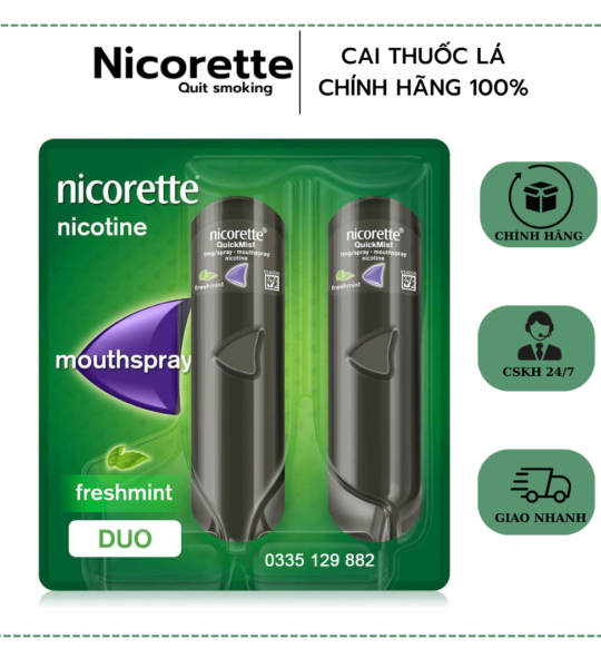 Chai xịt cai thuốc lá Nicorette Quickmist Mouthspray (2 x 150 lần xịt)