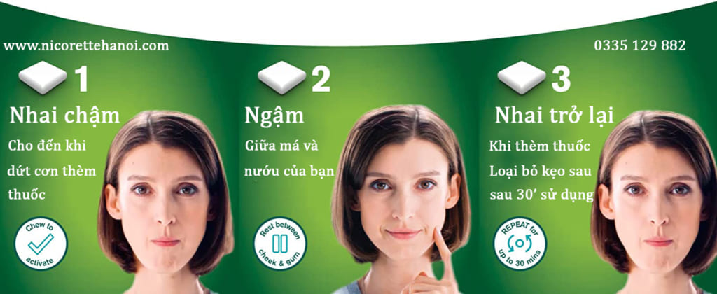 Hướng dẫn nhai kẹo gum Nicorette