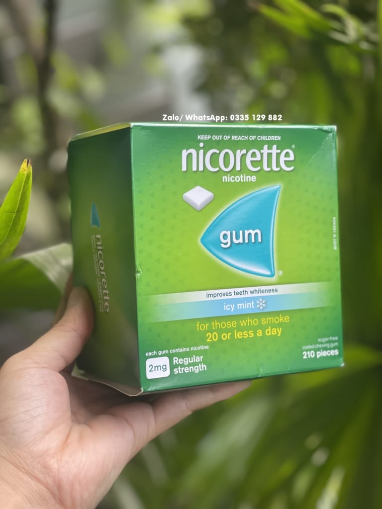 Kẹo gum cai thuốc lá Nicorette 2mg hộp 210 viên