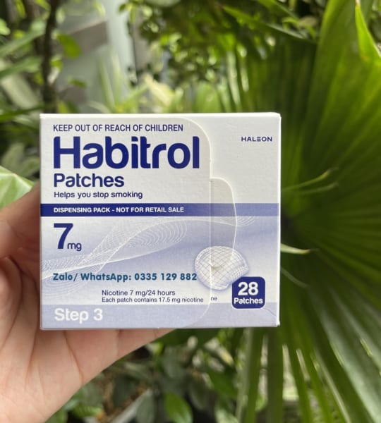 Miếng dán cai thuốc lá Habitrol 7mg step 3 hộp 28 miếng- Habitrol Patch 7mg step 3 28 patchs