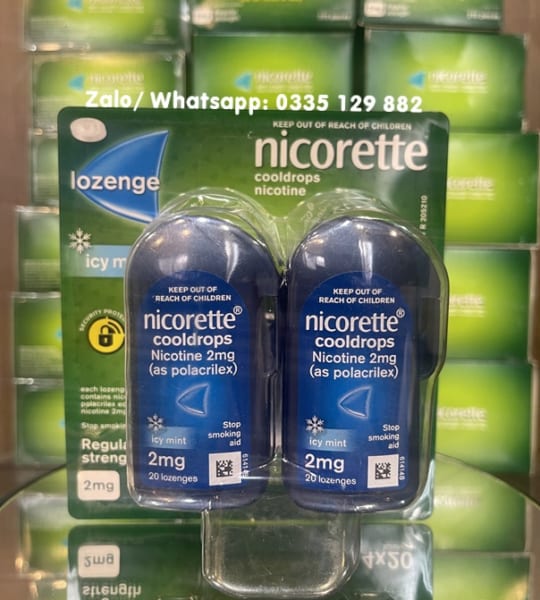 Viên Ngậm Cai Thuốc Lá Nicorette Lozenge 2mg (Hộp 80 Viên) Chính Hãng