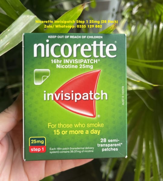 Nicorette Quit Smoking 16 Hour Nicotine Invisipatch Step 1 25mg 28 Patches