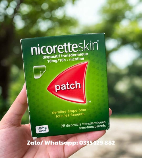 Miếng dán cai thuốc Nicorette 10mg Step 3 hộp 28 miếng chính hãng