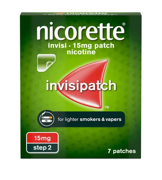 Nicorette Quit Smoking Nicotine 16 hour Invisipatch Step 2-15mg (7 patches)