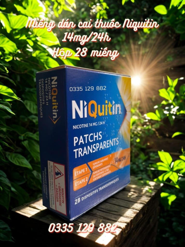 Miếng dán cai thuốc Niquitin 14mg hộp 28 miếng