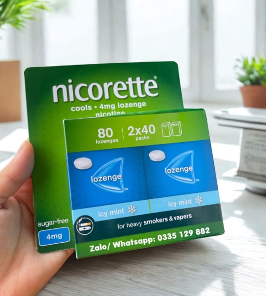 Viên Ngậm Nicorette Lozenge 4mg 80 Viên Icy Mint Chính Hãng