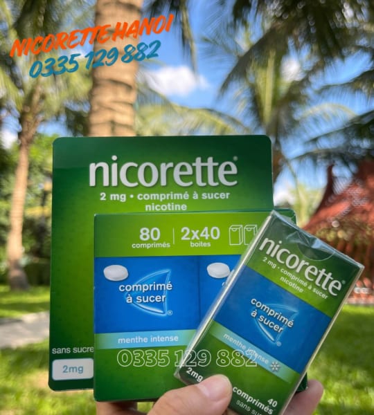 Kẹo Ngậm Cai Thuốc Lá Nicorette Lozenge 2mg (Hộp 80 Viên)