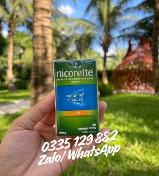 Kẹo Ngậm Cai Thuốc Nicorette Lozenge 2mg Vị Fruit (Lọ 40 Viên)