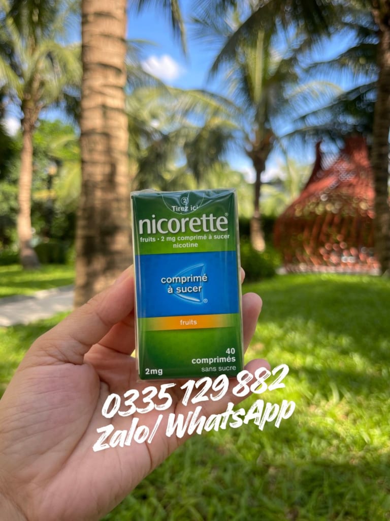 kẹo ngậm cai thuốc nicorette lozenge 2mg vị fruit