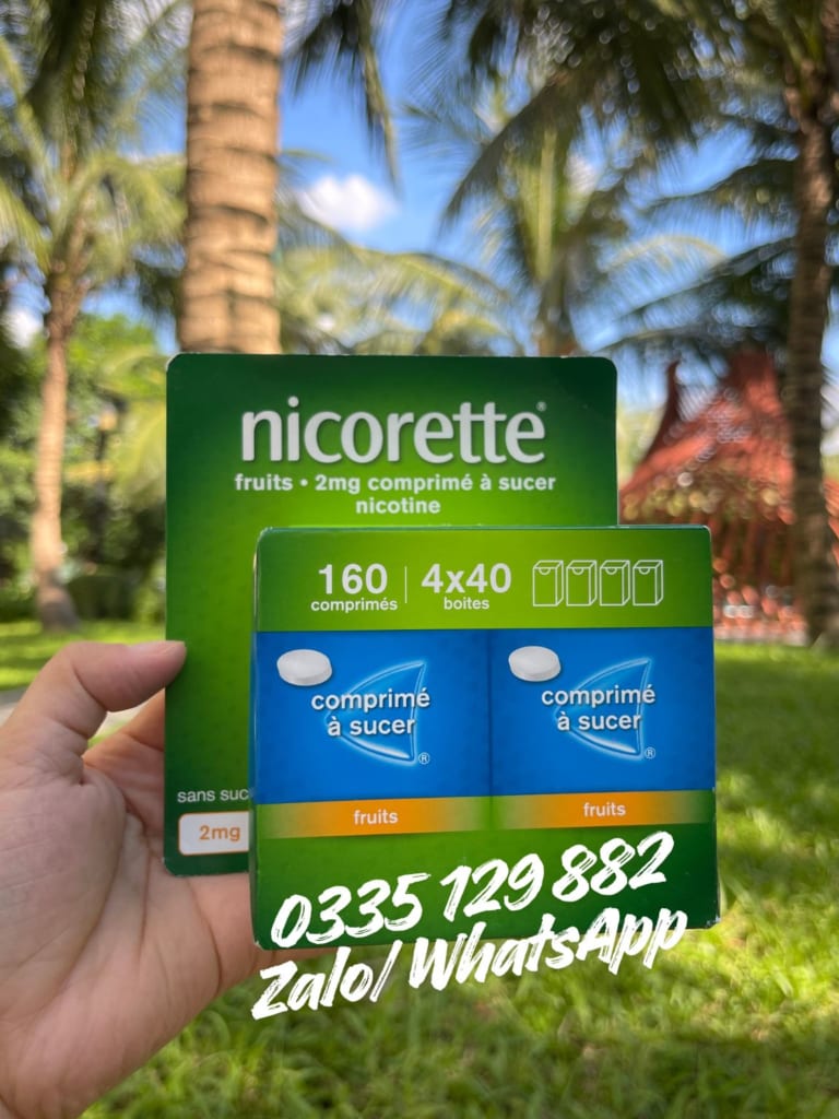 kẹo ngậm cai thuốc lá nicorette vị fruit