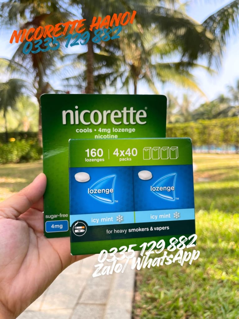 kẹo ngậm cai thuốc nicorette lozenge 4mg vị icy mint