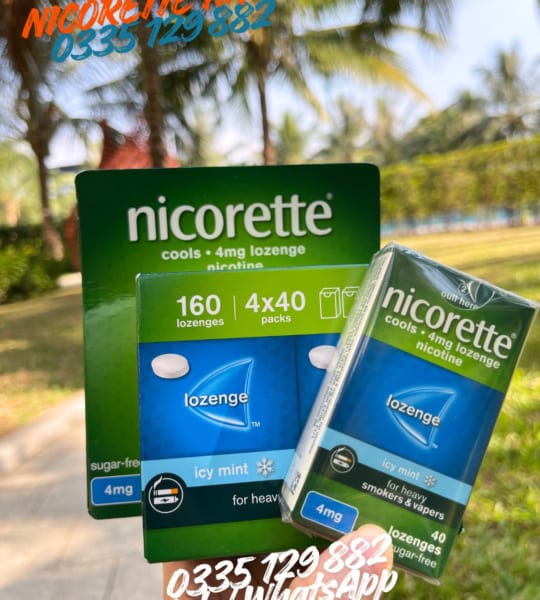 Kẹo Ngậm Cai Thuốc Nicorette Lozenge 4mg Vị Icy Mint (Hộp 160 Viên)