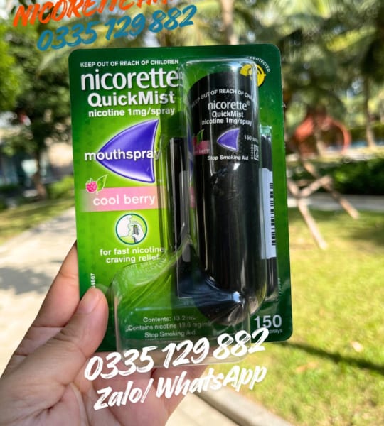 xịt cai thuốc nicorette quickmist 1mg vị cool berry